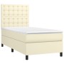 Cama box spring colchón y LED cuero sintético crema 100x200 cm de , Camas y somieres - Ref: Foro24-3135929, Precio: 410,49 €,...