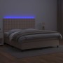 Box spring bed LED mattress cappuccino synthetic leather 180x200cm by , Beds and slatted bases - Ref: Foro24-3135962, Price: ...