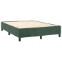 Cama box spring colchón y LED terciopelo verde oscuro 140x200cm de , Camas y somieres - Ref: Foro24-3136308, Precio: 553,96 €...