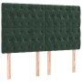 Cama box spring colchón y LED terciopelo verde oscuro 140x200cm de , Camas y somieres - Ref: Foro24-3136308, Precio: 553,96 €...