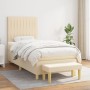 Cama box spring con colchón tela color crema 90x190 cm de , Camas y somieres - Ref: Foro24-3137282, Precio: 399,03 €, Descuen...