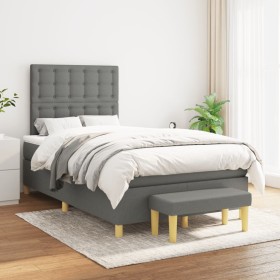 Box spring bed with dark gray fabric mattress 120x200 cm by , Beds and slatted bases - Ref: Foro24-3137462, Price: 428,21 €, ...