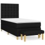 Cama box spring con colchón tela negro 100x200 cm de , Camas y somieres - Ref: Foro24-3137455, Precio: 389,74 €, Descuento: %