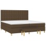 Cama box spring con colchón tela marrón oscuro 200x200 cm de , Camas y somieres - Ref: Foro24-3137504, Precio: 716,45 €, Desc...