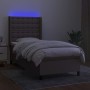 Box spring bed with mattress and LED lights taupe gray fabric 90x190 cm by , Beds and slatted bases - Ref: Foro24-3138601, Pr...