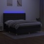 Box spring bed mattress and LED lights black fabric 160x200 cm by , Beds and slatted bases - Ref: Foro24-3139207, Price: 599,...