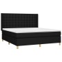 Box spring bed mattress and LED lights black fabric 160x200 cm by , Beds and slatted bases - Ref: Foro24-3139207, Price: 599,...