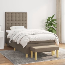 Box spring bed with taupe gray fabric mattress 90x190 cm by , Beds and slatted bases - Ref: Foro24-3137441, Price: 405,07 €, ...