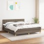 Box spring bed with taupe gray fabric mattress 160x200 cm by , Beds and slatted bases - Ref: Foro24-3140949, Price: 498,99 €,...