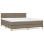 Box spring bed with taupe gray fabric mattress 160x200 cm by , Beds and slatted bases - Ref: Foro24-3140949, Price: 498,99 €,...