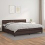 Cama box spring con colchón cuero sintético marrón 200x200 cm de , Camas y somieres - Ref: Foro24-3141146, Precio: 639,99 €, ...