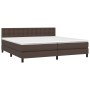 Cama box spring con colchón cuero sintético marrón 200x200 cm de , Camas y somieres - Ref: Foro24-3141146, Precio: 639,99 €, ...