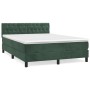 Cama box spring con colchón terciopelo verde oscuro 140x200 cm de , Camas y somieres - Ref: Foro24-3141488, Precio: 462,34 €,...