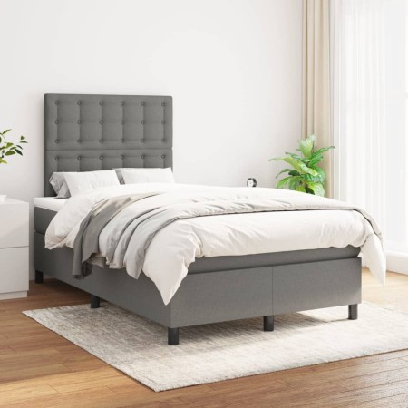 Cama box spring con colchón tela gris oscuro 120x200 cm de , Camas y somieres - Ref: Foro24-3142082, Precio: 436,87 €, Descue...