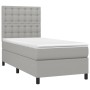 Cama box spring con colchón tela gris claro 80x200 cm de , Camas y somieres - Ref: Foro24-3142049, Precio: 310,66 €, Descuent...