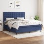 Box spring bed with blue fabric mattress 160x200 cm by , Beds and slatted bases - Ref: Foro24-3142111, Price: 579,00 €, Disco...