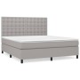 Cama box spring con colchón tela gris claro 160x200 cm de , Camas y somieres - Ref: Foro24-3142105, Precio: 579,88 €, Descuen...