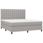 Cama box spring con colchón tela gris claro 160x200 cm de , Camas y somieres - Ref: Foro24-3142105, Precio: 579,88 €, Descuen...