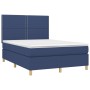 Boxspringbett mit blauer Stoffmatratze 140x190 cm von , Betten und Lattenroste - Ref: Foro24-3142255, Preis: 517,92 €, Rabatt: %