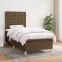 Cama box spring con colchón tela marrón oscuro 100x200 cm de , Camas y somieres - Ref: Foro24-3142636, Precio: 385,36 €, Desc...