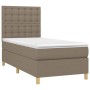 Box spring bed with taupe gray fabric mattress 90x200 cm by , Beds and slatted bases - Ref: Foro24-3142629, Price: 377,48 €, ...