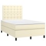 Cama box spring con colchón cuero sintético crema 120x200 cm de , Camas y somieres - Ref: Foro24-3142835, Precio: 409,66 €, D...