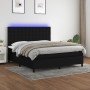 Box spring bed mattress and LED lights black fabric 160x200 cm by , Beds and slatted bases - Ref: Foro24-3135207, Price: 604,...