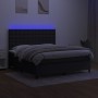 Box spring bed mattress and LED lights black fabric 160x200 cm by , Beds and slatted bases - Ref: Foro24-3135207, Price: 604,...