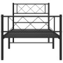 Bed frame with headboard and black metal footboard 107x203cm by , Beds and slatted bases - Ref: Foro24-372291, Price: 77,99 €...