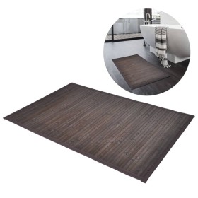 Alfombrilla de baño de bambú 60x90 cm marrón oscuro de vidaXL, Alfombras y esterillas de baño - Ref: Foro24-242114, Precio: 4...