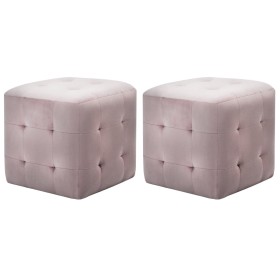 Mesitas de noche 2 unidades terciopelo rosa 30x30x30 cm de vidaXL, Mesitas de noche - Ref: Foro24-249020, Precio: 76,99 €, De...