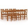 Conjunto de comedor 9 piezas madera de pino marrón miel de , muebles para cocinas y comedores - Ref: Foro24-283386, Precio: 5...