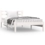 Estructura de cama madera maciza de pino blanco 90x190 cm de , Camas y somieres - Ref: Foro24-810396, Precio: 70,06 €, Descue...