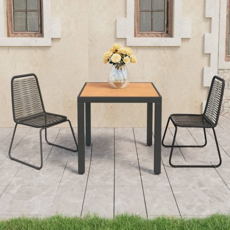 3-teiliges Garten-Essset aus PVC-Rattan in Schwarz und Braun von , Gartensets - Ref: Foro24-3060124, Preis: 256,71 €, Rabatt: %