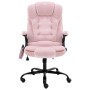 Pink velvet massage office chair by , Office chairs - Ref: Foro24-20574, Price: 237,99 €, Discount: %