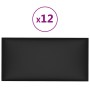 Wall panels 12 pcs black synthetic leather 60x30 cm 2.16 m² by , Wall covering - Ref: Foro24-343855, Price: 67,57 €, Discount: %