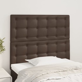 Cabeceros 2 unidades de cuero sintético marrón 100x5x78/88 cm de , Cabeceros y pies de cama - Ref: Foro24-3116419, Precio: 68...