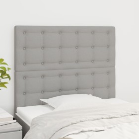 Cabeceros 2 unidades de tela gris claro 80x5x78/88 cm de , Cabeceros y pies de cama - Ref: Foro24-3116740, Precio: 66,99 €, D...