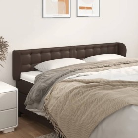 Brown synthetic leather headboard 203x23x78/88 cm by , Headboards and footboards - Ref: Foro24-3117255, Price: 75,99 €, Disco...