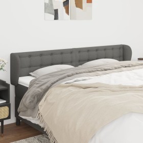 Dark gray fabric headboard 203x23x78/88 cm by , Headboards and footboards - Ref: Foro24-3117601, Price: 71,99 €, Discount: %