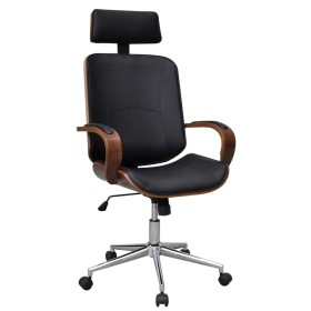 Swivel office chair curved wood and artificial leather by vidaXL, Office chairs - Ref: Foro24-241686, Price: 250,99 €, Discou...