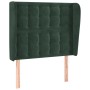 Headboard with dark green velvet ears 93x23x118/128 cm by , Headboards and footboards - Ref: Foro24-3118429, Price: 81,98 €, ...