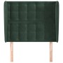 Headboard with dark green velvet ears 93x23x118/128 cm by , Headboards and footboards - Ref: Foro24-3118429, Price: 81,98 €, ...