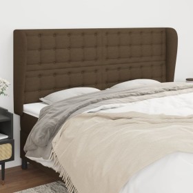 Headboard with dark brown fabric ears 203x23x118/128 cm by , Headboards and footboards - Ref: Foro24-3118415, Price: 148,44 €...