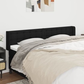 Black fabric headboard 163x16x78/88 cm by , Headboards and footboards - Ref: Foro24-3119210, Price: 71,99 €, Discount: %