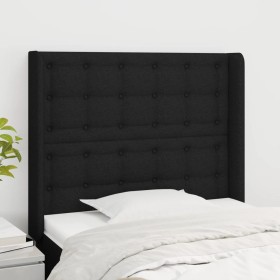 Cabecero con orejas de tela negro 103x16x118/128 cm de , Cabeceros y pies de cama - Ref: Foro24-3120006, Precio: 70,99 €, Des...