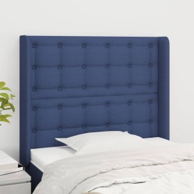 Headboard with blue fabric ears 83x16x118/128 cm by , Headboards and footboards - Ref: Foro24-3119994, Price: 75,54 €, Discou...