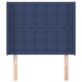 Headboard with blue fabric ears 83x16x118/128 cm by , Headboards and footboards - Ref: Foro24-3119994, Price: 75,99 €, Discou...