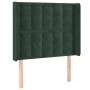 Headboard with dark green velvet ears 103x16x118/128cm by , Headboards and footboards - Ref: Foro24-3120059, Price: 80,76 €, ...