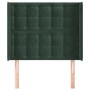 Headboard with dark green velvet ears 103x16x118/128cm by , Headboards and footboards - Ref: Foro24-3120059, Price: 80,76 €, ...